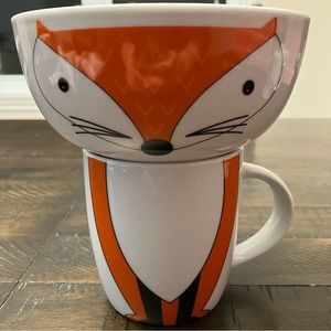 Luciano | Kids Porcelain Fox Mug and bowl set